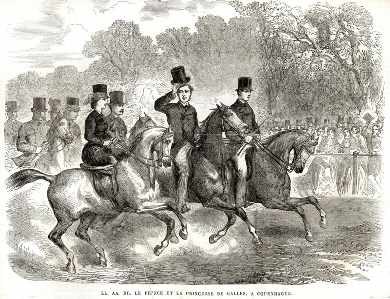 The Prince and the Princess of Wales durinf a trip to Copenhagen in 1864.