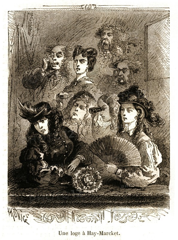 Caricature. English daily life. England.