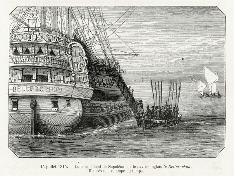 Napoleon's embarkment on the english naval ship "the Bellerophon".