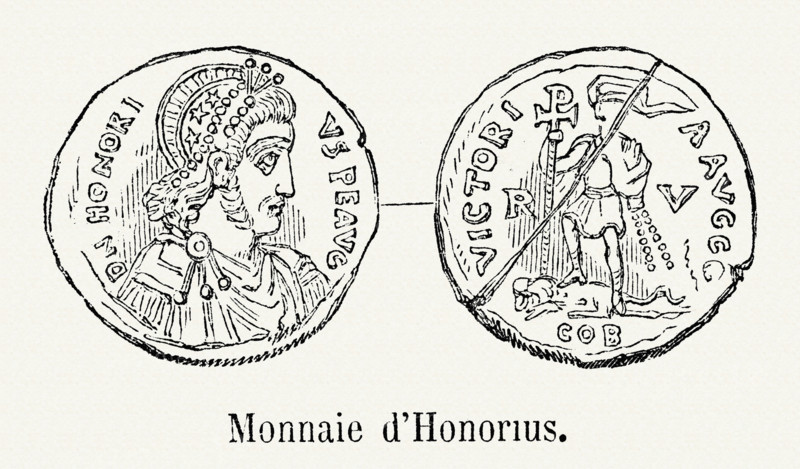 Monnaie frappée sous le règne d'Honorius