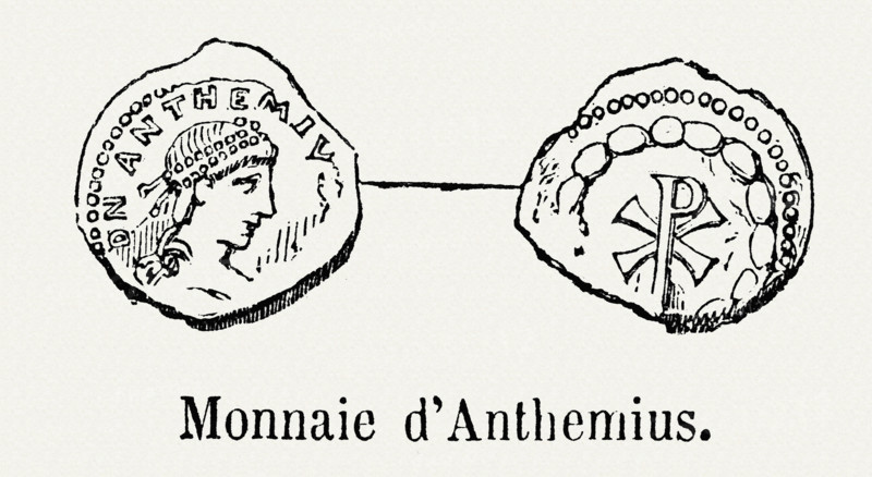 Monnaie frappée sous le règne d'Anthémius