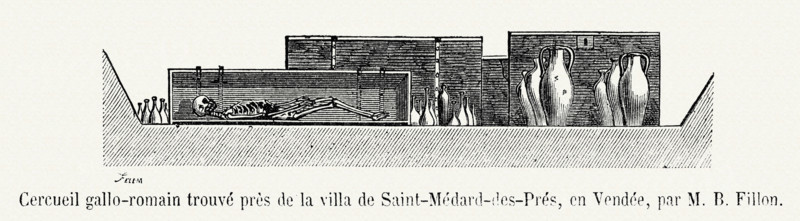 Gallo-roman tomb found near the villa of Saint-Médard-des-Prés, in Vendée.