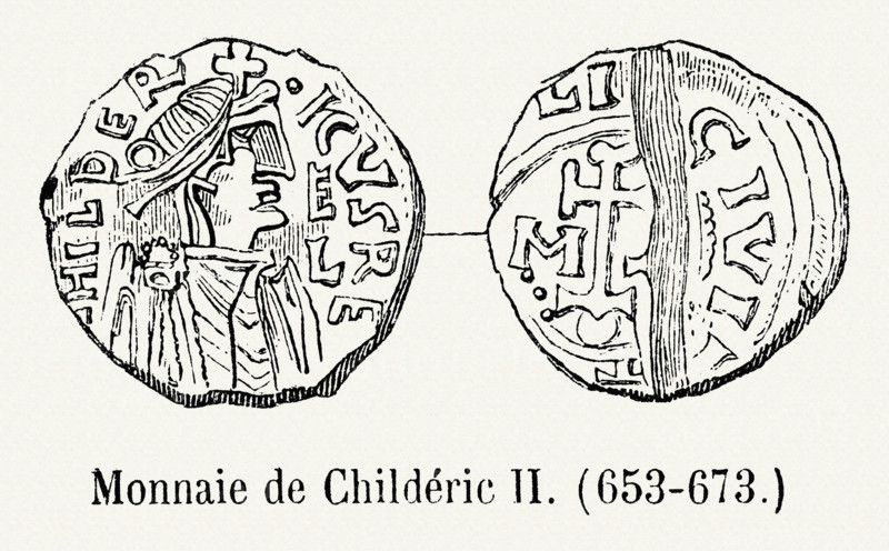 Money of Childeric II. (653-673).