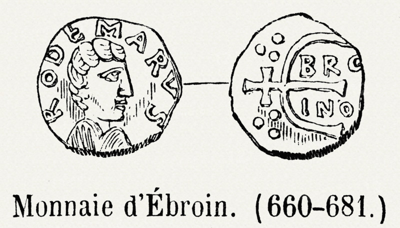 Monnaie d'Ebroin (660-681).