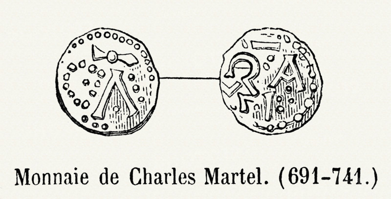 Monnaie de Charles Martel (691-741).