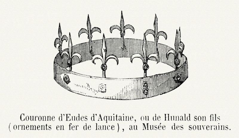 Crown of Odo the Great, or of his son, Hunald, (spearhead decorative detail).