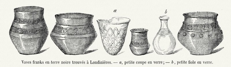 Frankish vases of black soil, found in Londinières.