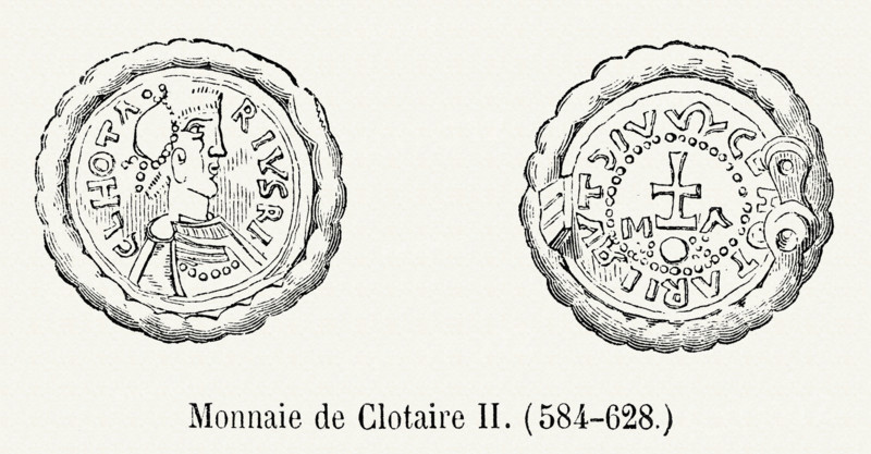 Money of Chlothar II (584-628).