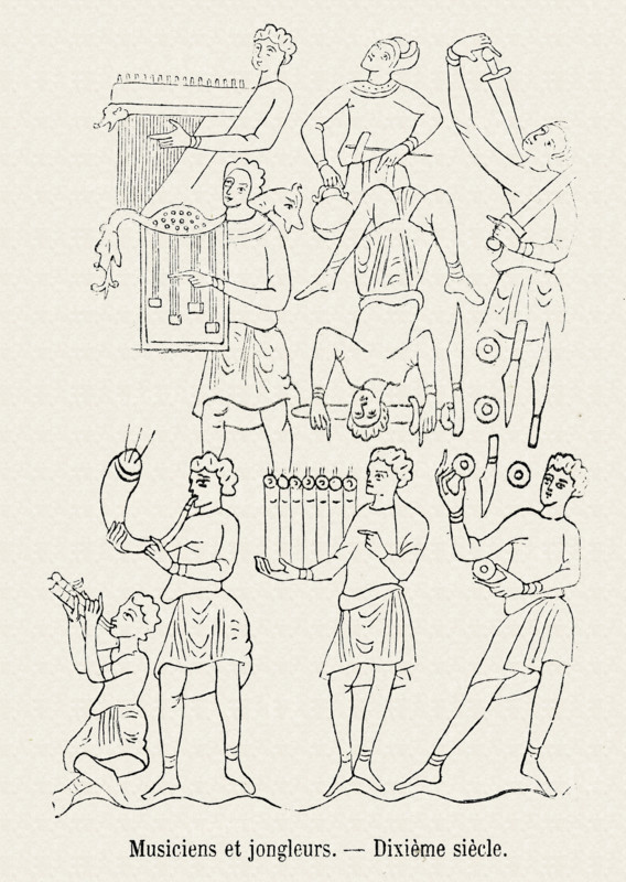 Musicians and jugglers.