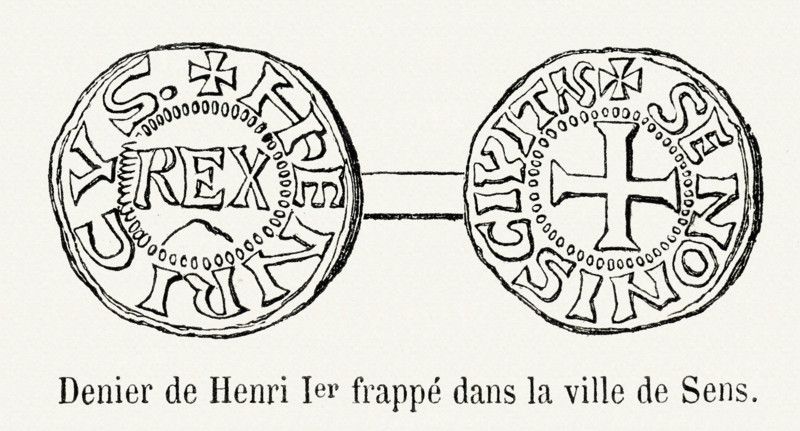 Money of Henry I embossed in the town of Sens.