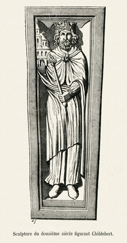 Sculpture depicting Childebert I.
