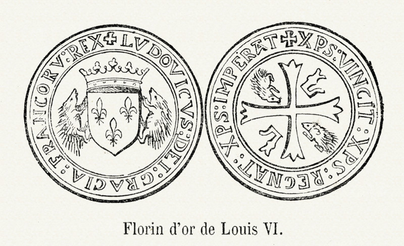 Gold florin (currency) of Louis VI.