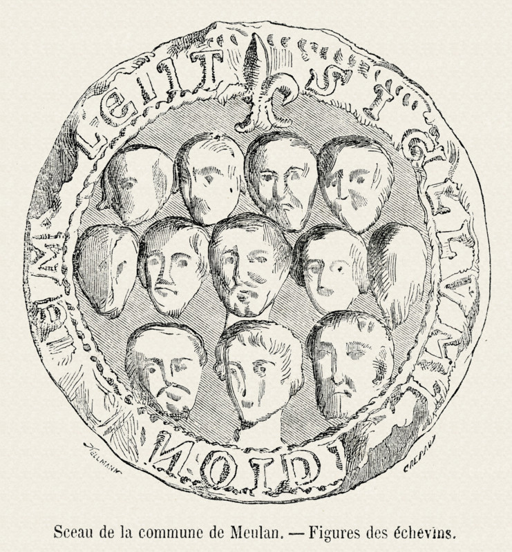 Seal of the commune of Meulan.