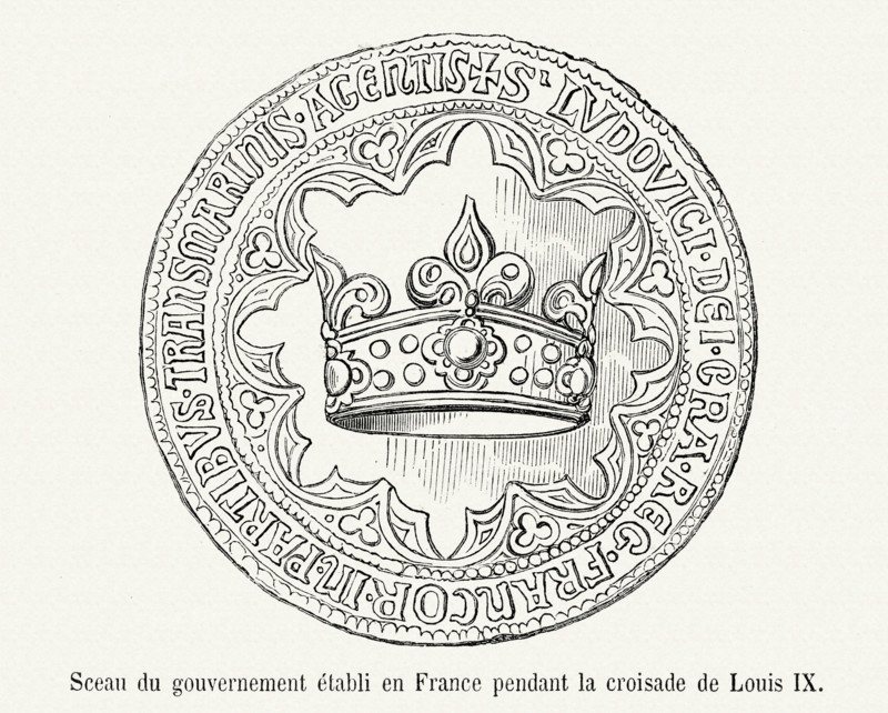 French governmental seal used during the Crusades under Louis IX.
