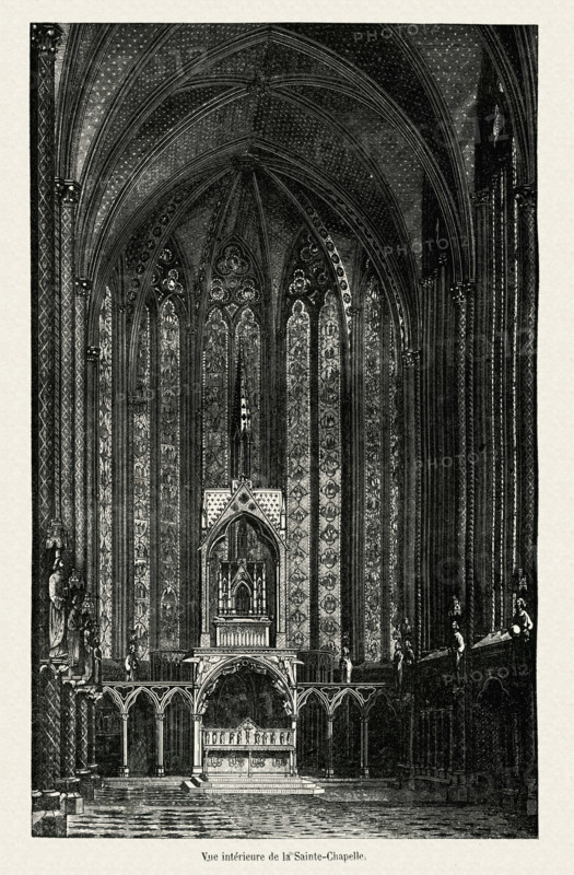 Vue intérieure de la Sainte-Chapelle.