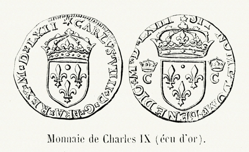 Monnaie de Charles IX (écu d'or).