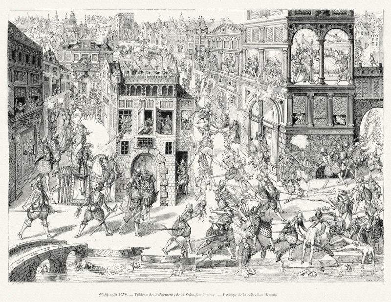 Tableau des événements de la Saint-Barthélémy.