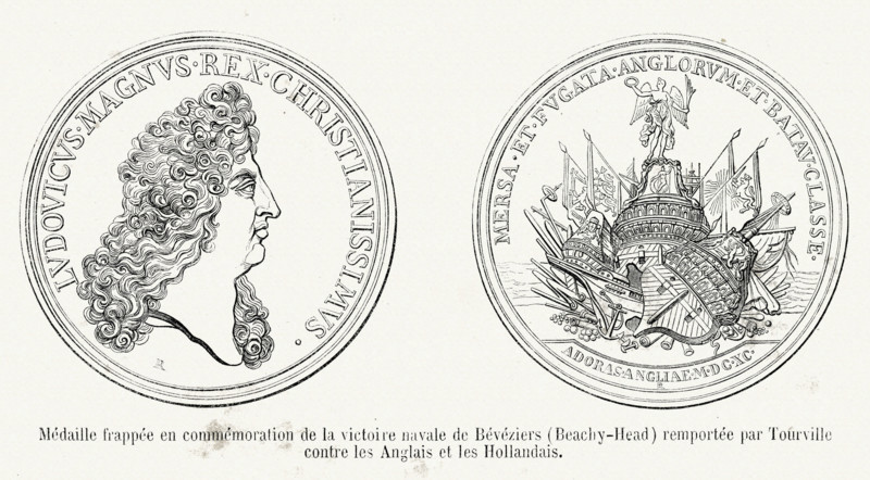 Embossed medal in commemoration of the naval victory at Bévéziers