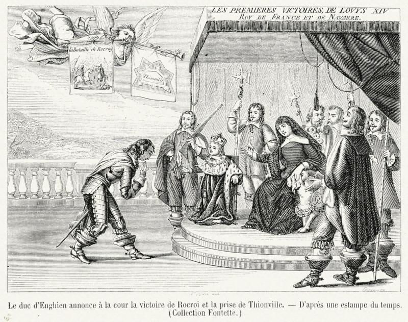Le duc d'Enghien annonce à la cour la victoire de Rocroi et la prise de Thionville.