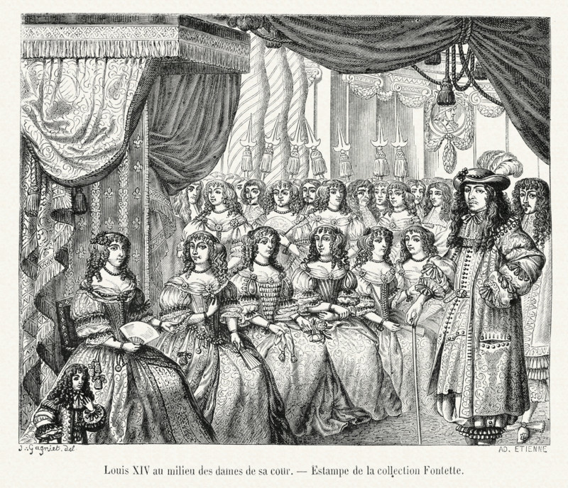 Louis XIV au milieu des dames de sa cour.