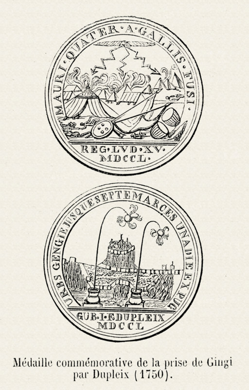 Commemorative medal of the capture of Gringi by Dupleix.