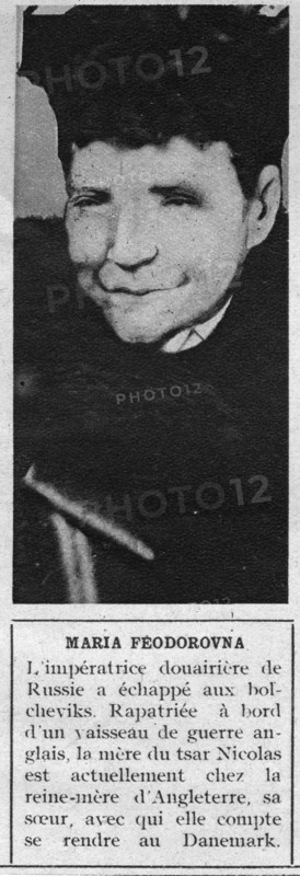 Maria Feodorovna, impératrice douairière de Russie.