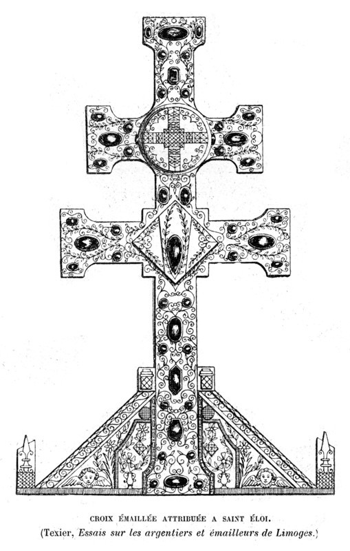 Croix émaillée attribuée à Saint Éloi.