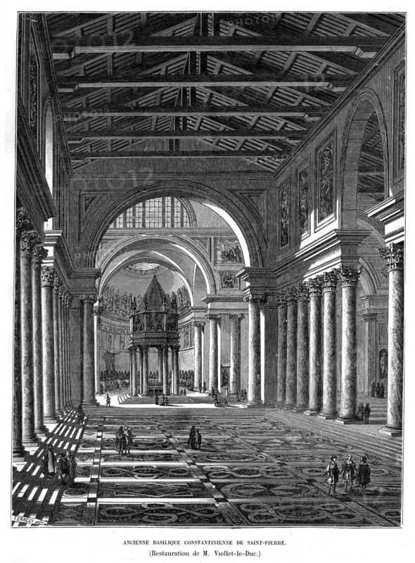 Ancienne basilique constantinienne de Saint-Pierre.