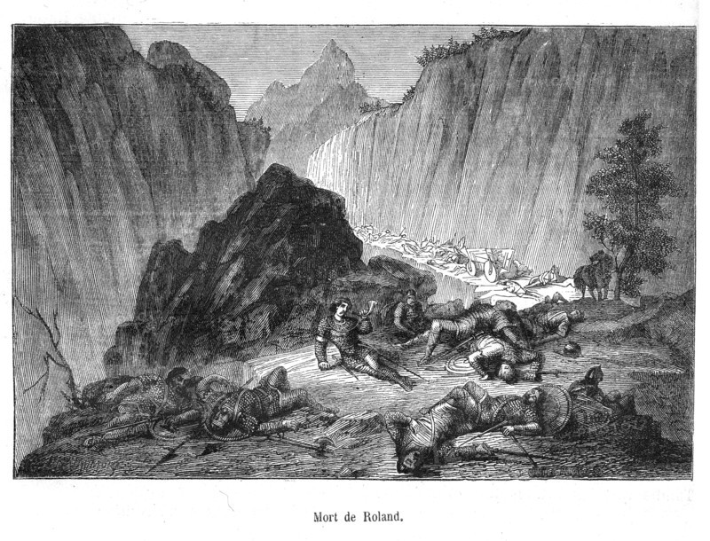 Death of Roland in Roncevaux.