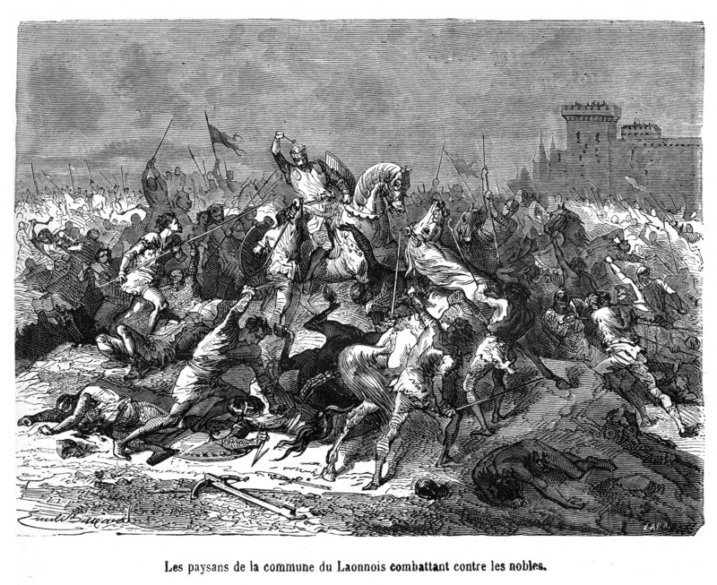 Battle in the Middle Ages.