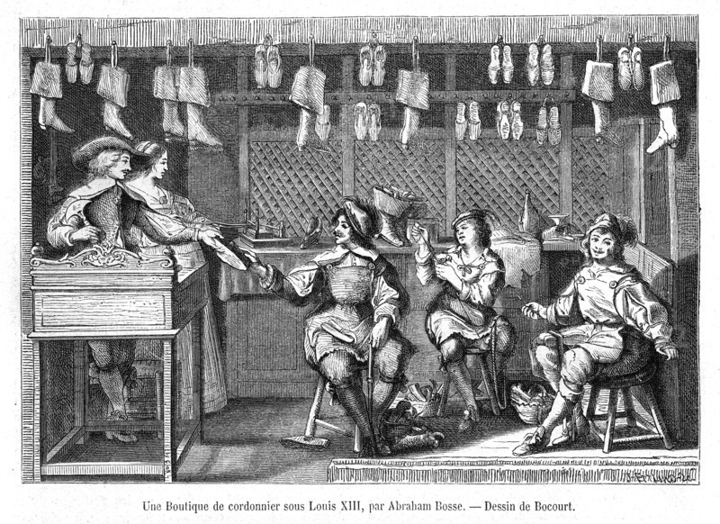 Cobbler shop under Louis XIII