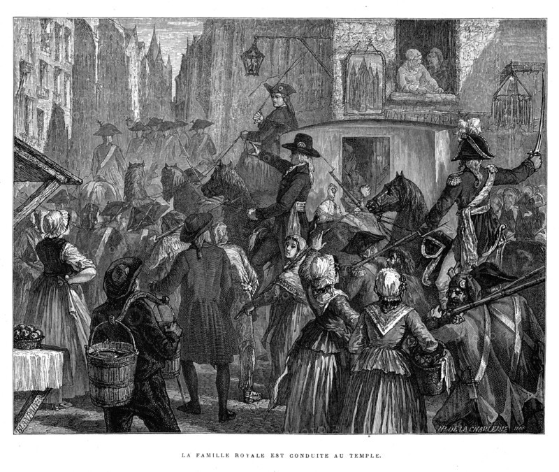 La famille royale est conduite au Temple.