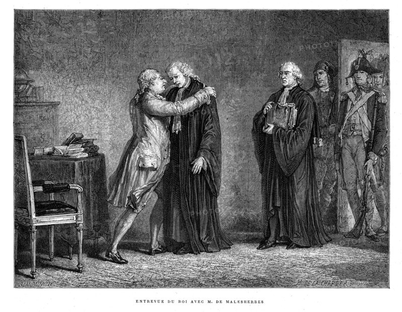Entrevue du roi Louis XVI avec Mr de Malesherbes.