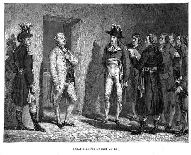 Garat signifie l'arrêt au roi Louis XVI.
