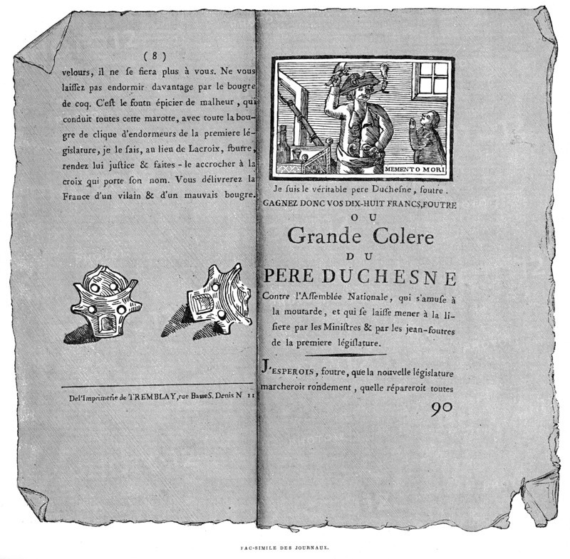 Fac-similé du journal du Père Duchesne.