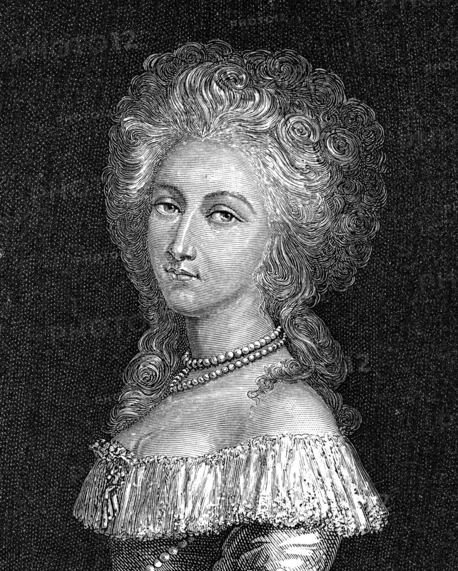 Élisabeth de France, dite Madame Élisabeth (Versailles, 1764 - Paris, 10 mai 1794)
Elle est la sœur du roi Louis XVI, du comte de Provence (futur Louis XVIII) et du comte d'Artois (futur Charles X). Elle est la fille du Dauphin Louis-Ferdinand et de Marie-Josèphe de Saxe, la petite-fille de Louis XV. Gros plan.