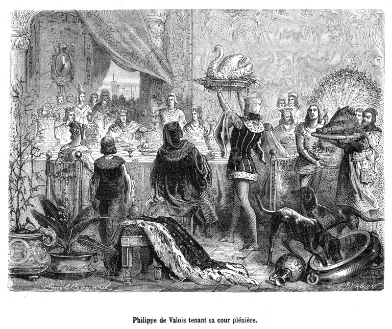Philippe VI de France, dit Philippe de Valois ou le « roi trouvé » (1293-22 août 1350 à Coulombs), est roi de France de 1328 à 1350, premier de la branche dite de Valois de la dynastie capétienne. La Cour de Philippe de Valois.