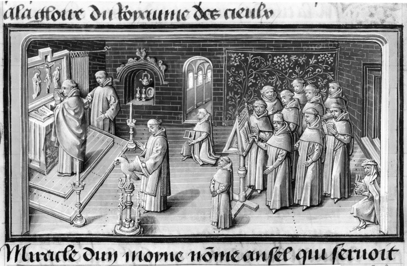 Miracles de Notre-Dame. Célébration d'une messe.