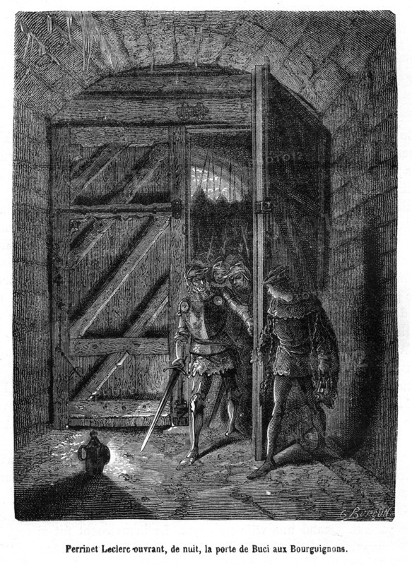 Le 29 mai 1418, grâce à la trahison d'un certain Perrinet Leclerc et au soutien des artisans et des universitaires, Paris est livré à Jean de Villiers de L'Isle-Adam, capitaine d'une troupe de partisans du duc de Bourgogne. Le 12 juin suivant, les Armagnacs sont massacrés par la populace.