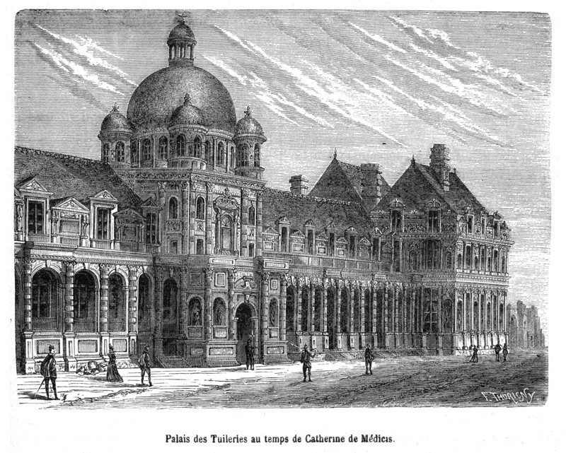Le Palais des Tuileries au temps de Catherine de Médicis.