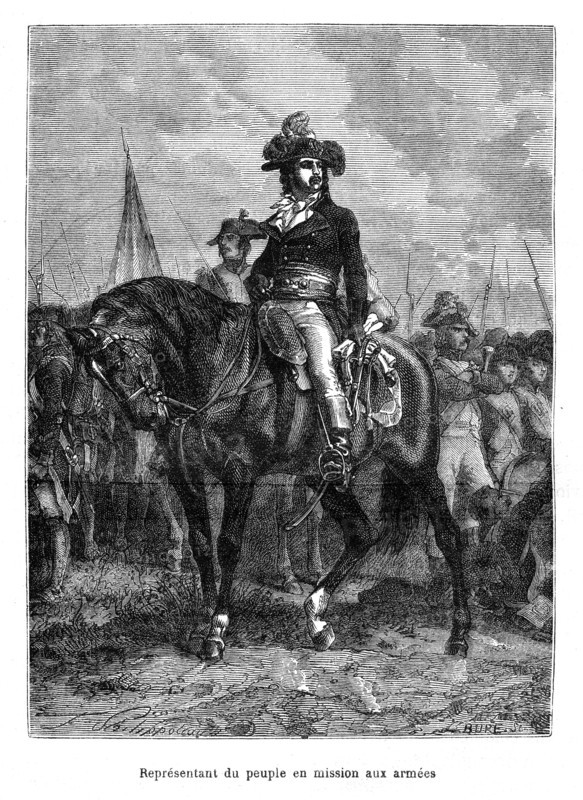 Révolution française. Représentant du peuple en mission aux armées.