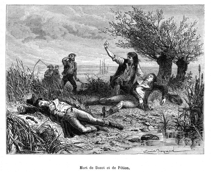 Révolution française. Mort de Buzot et de Pétion.