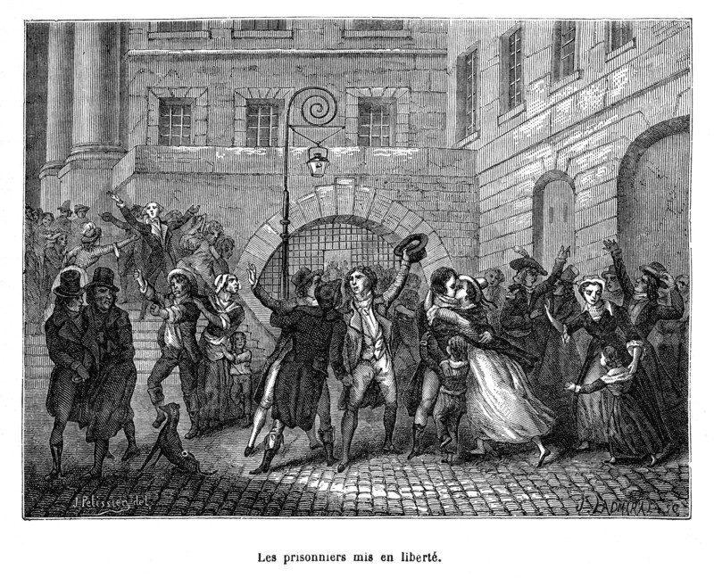 Révolution française. Les prisonniers mis en liberté.