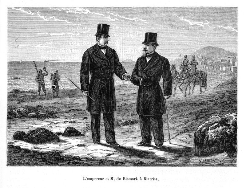 L'empereur Napoléon III et Otto von Bismark à Biarritz.