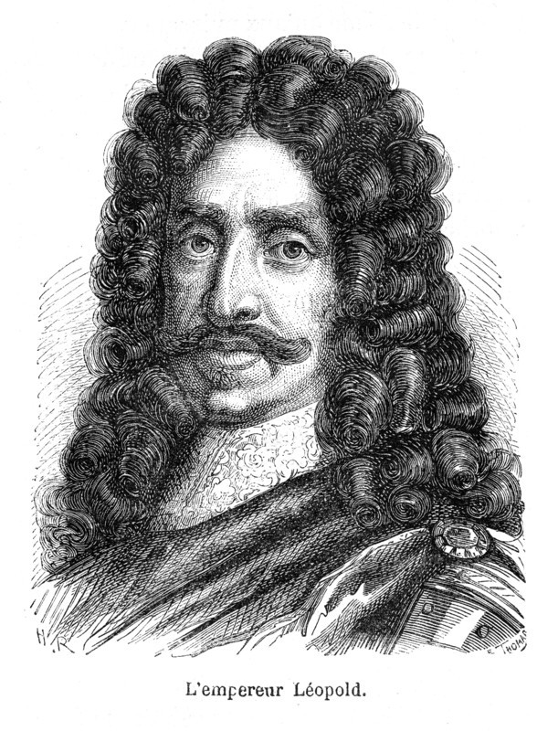 Léopold Ier de Habsbourg (né à Vienne en 1640, décédé à Vienne le 5 mai 1705), roi de Hongrie-Croatie, et roi de Bohême (1657), puis archiduc d'Autriche et empereur germanique (1658). Fils de Ferdinand III de Habsbourg (1608-1657) et de Marie-Anne d'Autriche, infante d'Espagne (1606-1646).
