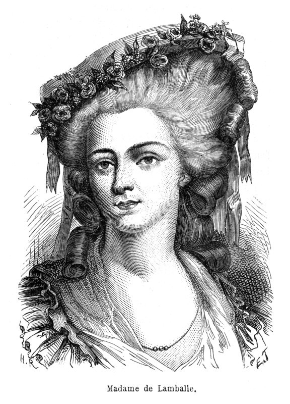 Révolution française. Madame de Lamballe.