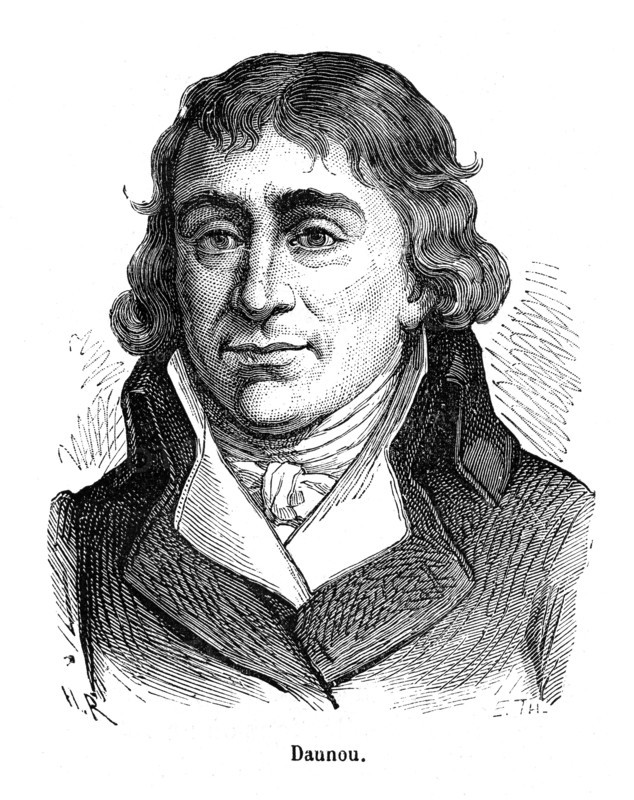 Pierre Claude François Daunou est un homme politique, archiviste et historien français, secrétaire perpétuel de l'Académie des inscriptions et belles-lettres, né à Boulogne-sur-Mer (Pas-de-Calais) le 18 août 1761 et mort à Paris le 20 juin 1840.