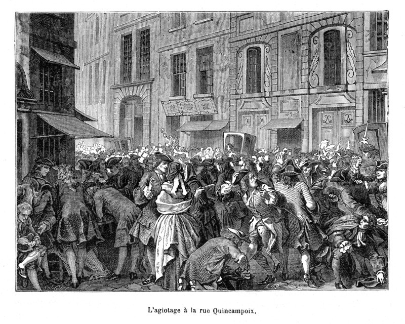 Law. L'agiotage de la rue Quincampoix.