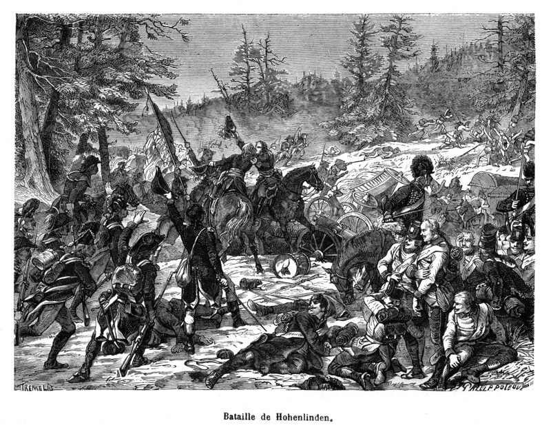 La bataille de Hohenlinden eu lieu le 12 frimaire an IX (3 décembre 1800) entre les troupes françaises du général Moreau et les forces autrichiennes et bavaroises commandées par l'archiduc Jean-Baptiste d'Autriche.