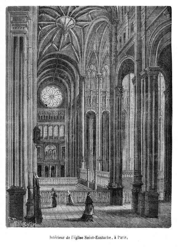 Paris. Intérieur de l'église Saint-Eustache.
